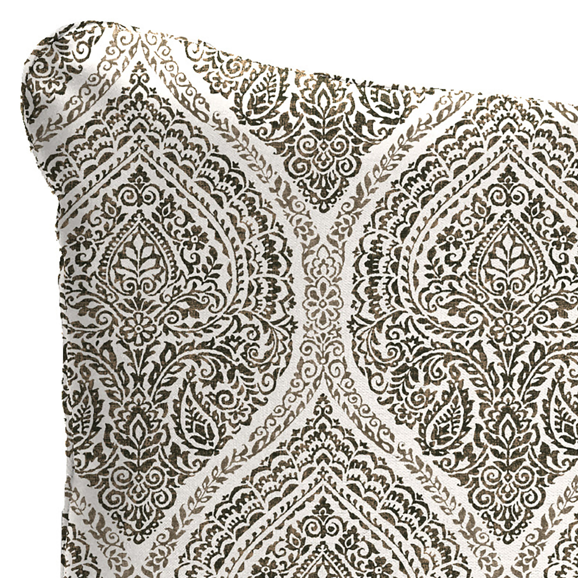 Jordan Manufacturing 21" x 24" Andorra Umber Brown Damask Rectangular Outdoor Deep Seat Chair Back Cushion with Welt (2 Pack)