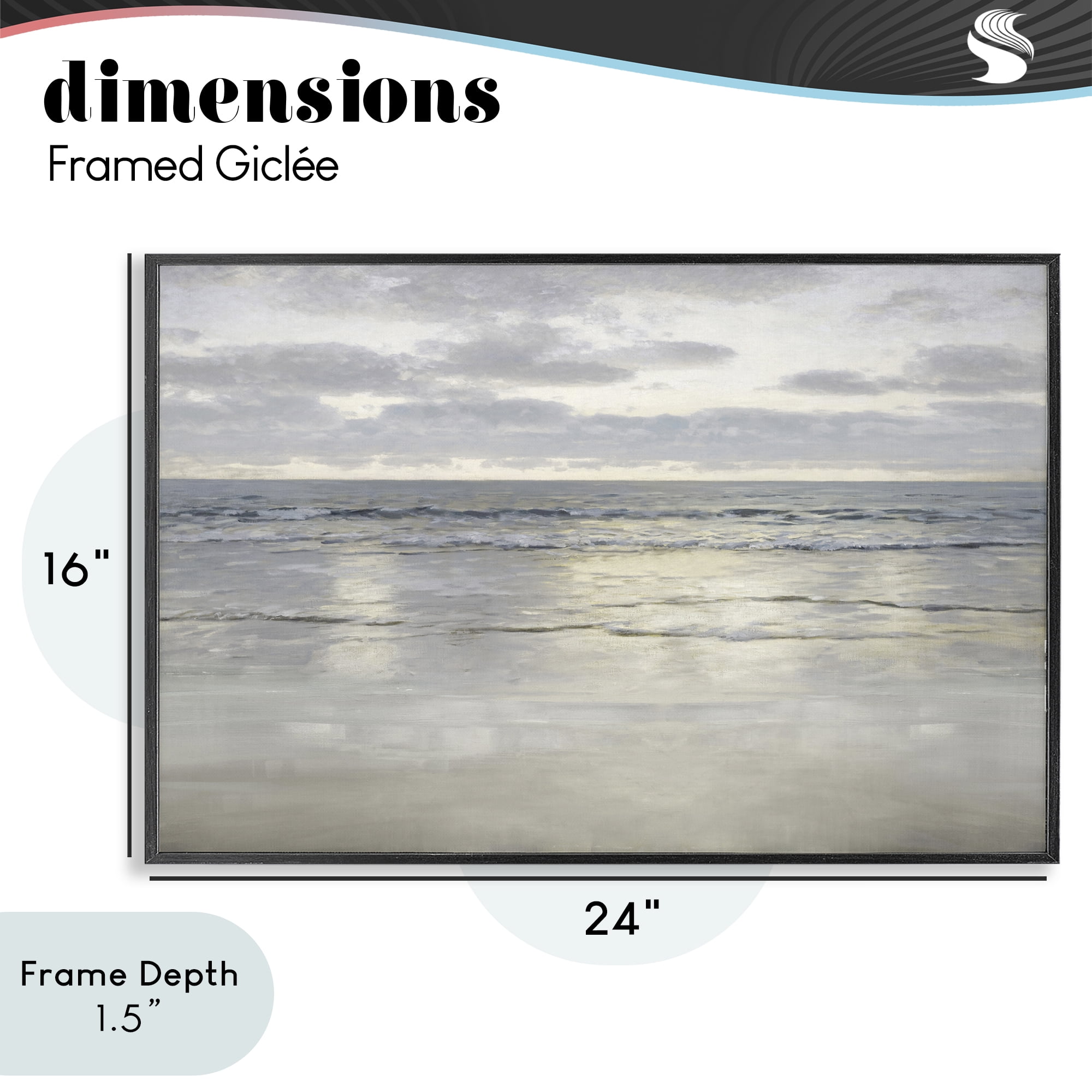 Stupell Industries Sunlight On The Sea Black Framed Giclee Art, design by Christy McKee