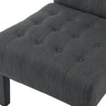 thumbnail image 5 of Noble House Loverin Fabric Tufted Slipper Chairs, Set of 2, Charcoal and Matte Black, 5 of 9