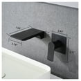 thumbnail image 3 of Matte Balck Wall Mount Bathroom Sink Faucet, Single Handle Bathtub Faucet with Waterfall Spout Brass Rough-in Included, 3 of 9