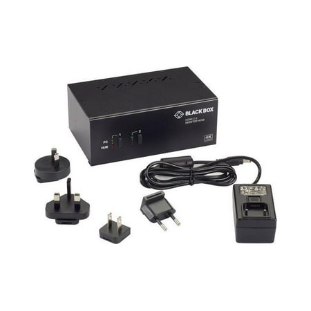 UPC: 0822088150008 | Black Box KV6222H KVM Switch – 2-Port  Dual-Monitor  HDMI 2.0  4K 60Hz  USB 3.0 Hub  Audio