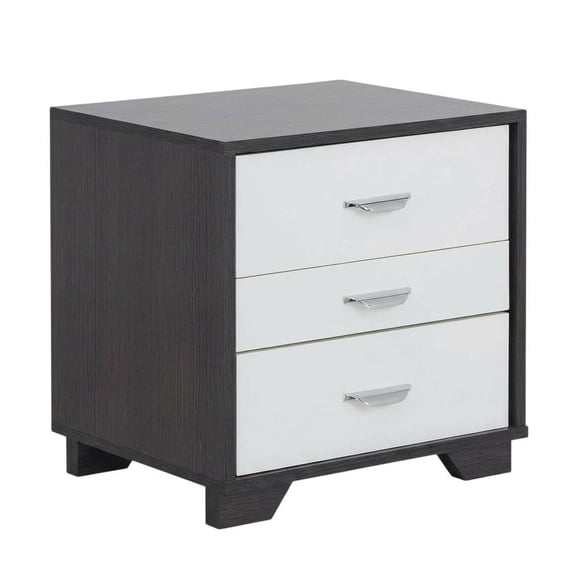 White & Black Bedroom Nightstand with Modern Design and Storage Solution