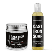 Culina Cast Iron Cleaning Set: Restoring Scrub & Cleaning Soap | Best for Cleaning Care, Washing & Restoring | 100% Plant-Based |