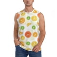 thumbnail image 3 of Uemuo Colorful Lemons Pattern Men's Sleeveless T-Shirt,Muscle Athletic Tank Top, Moisture-wicking Quick-dry Breathable Classic Tee Top for Gym Run Outdoor Sports-, 3 of 8