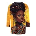 thumbnail image 5 of Wancir Happy Kwanzaa Shirts for Women Merry Christmas Tops African American Black Pride Tshirts 3/4 Sleeve Crewneck Blouses, 5 of 5
