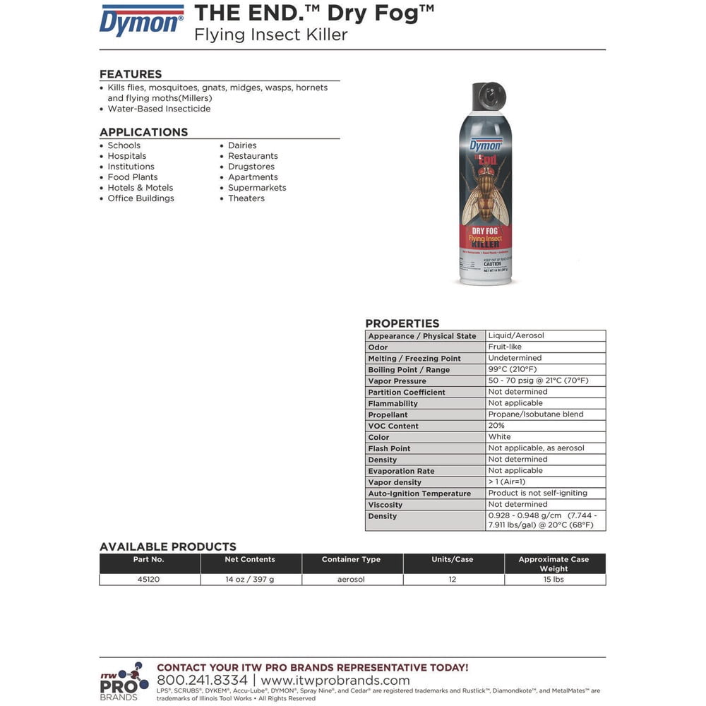 14 oz. Aerosol Spray THE END. Dry Fog Flying Insect Killer (12/Carton)