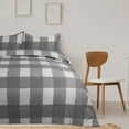 thumbnail image 3 of PiccoCasa 3Pcs All Season Plaid Bedding Comforter Set Queen White Gray, 3 of 7
