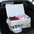 thumbnail image 4 of Car Trunk Organizer with Lid Car Storage Organizer Collapsible Multi Compartment Car Organizerwith shoe bag for SUV(Beige), 4 of 6
