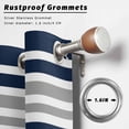 thumbnail image 5 of Outdoor Curtains for Patio Waterproof Gray Striped Indoor/Outdoor Curtain Tiebacks Navy Blue Contrast Stripes Privacy Curtain Sun Block Grommet Drapes for Pergolas Gazebo Porch 2 Panel 54x108 Inch, 5 of 9