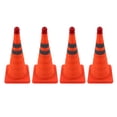 thumbnail image 2 of Cono de tráfico plegable naranja reflectante de 4 piezas, cono de seguridad de estacionamiento emergente plegable con luz LED de 18 pulgadas, 2 of 14