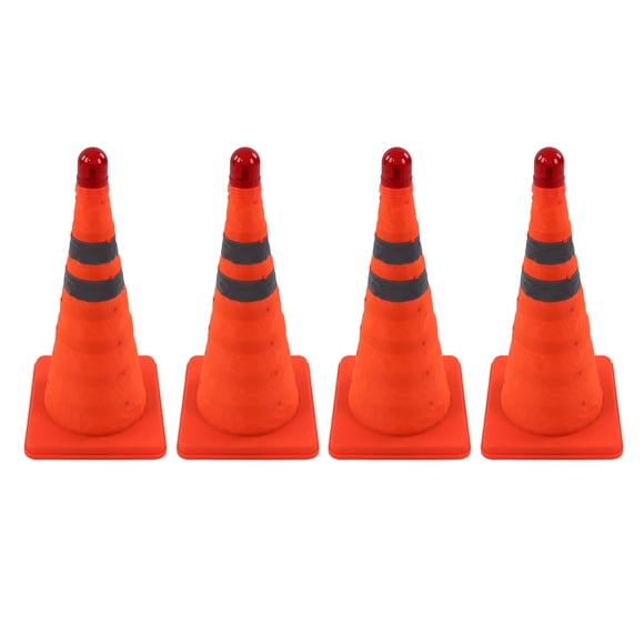 Pop Up Cone, PP and Oxford Cloth Orange 18inch Wider Reflective Strip Collapsible Traffic Cone Stable Easy Storage with LED Light for Equestrian Courses