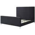 thumbnail image 5 of Posh Living Alex Linen Fabric Upholstered Platform Queen Bed Frame in Dark Gray, 5 of 9