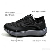 Orthinice Wide Toe Walking Shoes for Flat Feet, Arch Support Non Slip Comfort Sneakers Breathable Walking Trainers for Women
