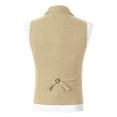 thumbnail image 4 of Donemore Men's Business Casual Solid Color Lapel Single-Breasted Suit Vest Waistcoat Classic Tailoring Slim Fit for Commuting Workplace Daily Wear, 4 of 6