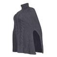 thumbnail image 6 of Nfurl Womens Cable Knit Sweaters Plus Size Turtleneck Poncho Knit Sweater 2025 Fall Trendy Pullover Sweaters Cozy Shawl Sweater Dark Gray L, 6 of 7