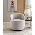 thumbnail image 2 of Swivel Accent Chair, Velvet Fabric Barrel Chair with with Metal Base and Padded Cushion, Comfy Single Sofa Chair Arm Chair for Living Room, Hotel, Bedroom, Office, 2 of 7
