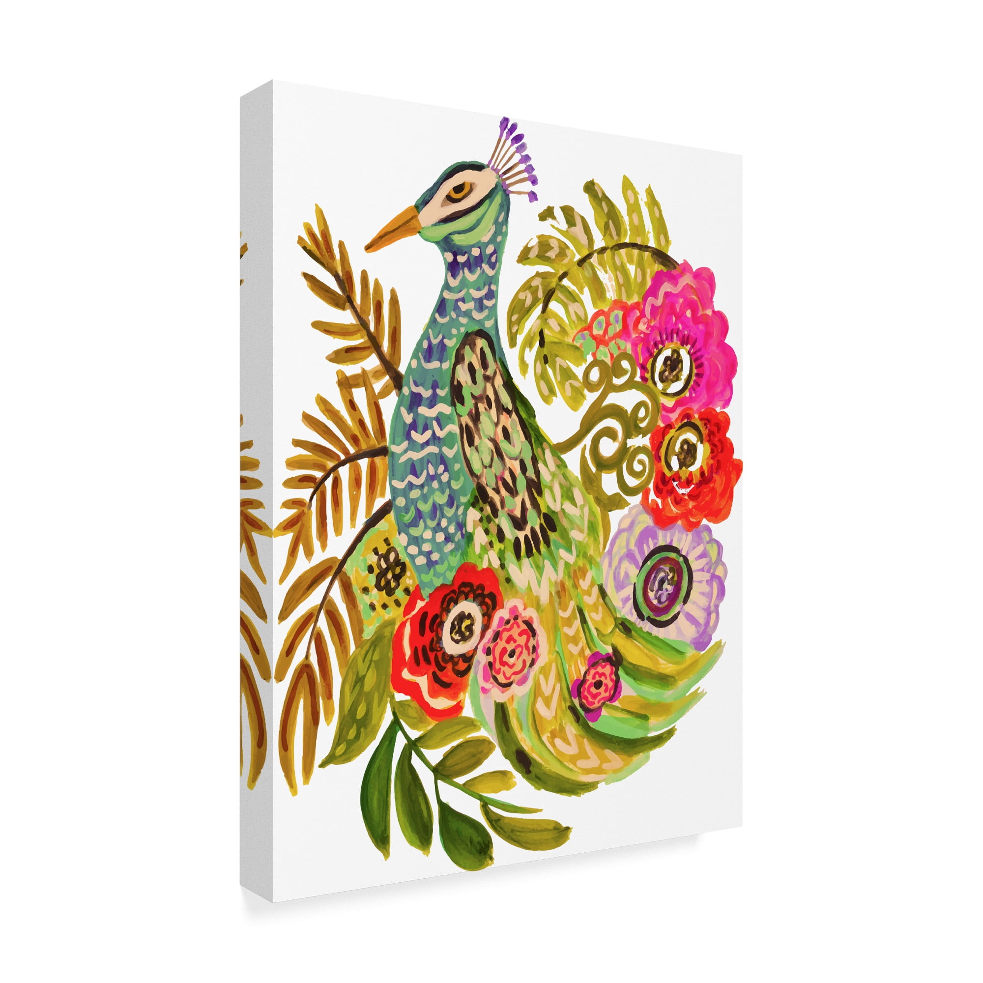 Trademark Fine Art 'Peacock Blue' Canvas Art by Karen Fields