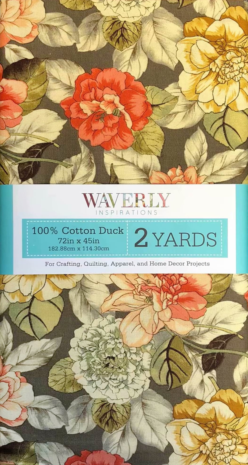 Waverly Inspirations Cotton Duck 45" x 2 Yds Garden Cocoa Color Precut