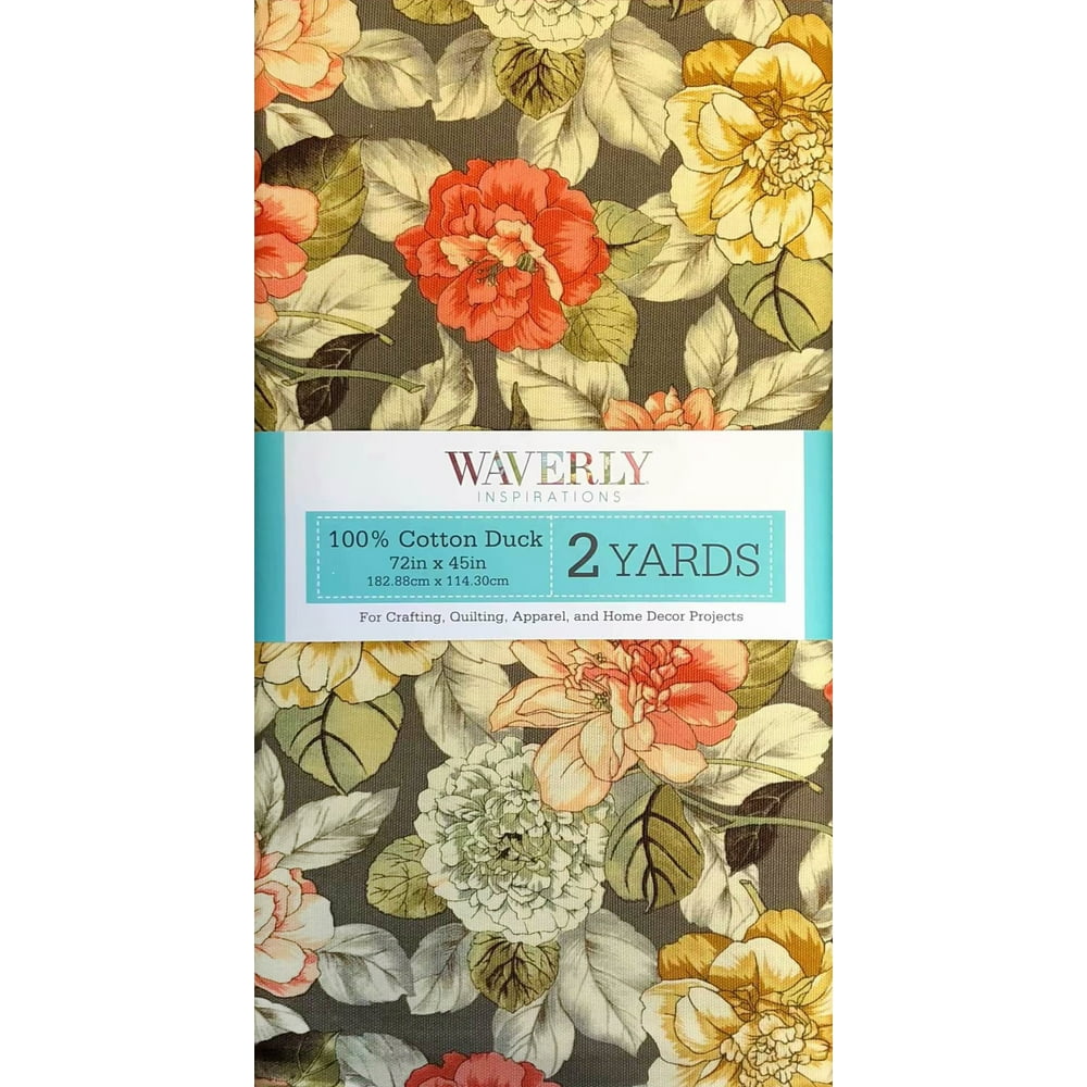 Waverly Inspirations Cotton Duck 45" x 2 Yds Garden Cocoa Color Precut