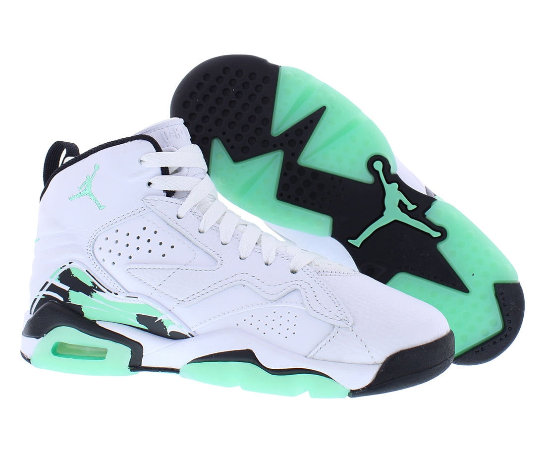 Nike Jordan MVP GS Boys Shoes Size 5, Color: White/Green Glow/Black