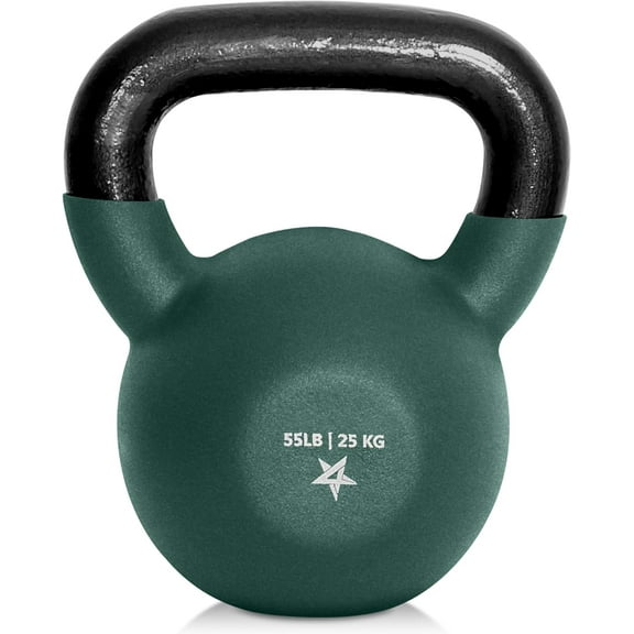 Yes4All Neoprene Coated & Kettlebell Sets - Hand Weights for Home Gym & Dumbbell Weight Set Training - Dark Green - 55 lbs