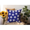 thumbnail image 5 of Set of 2 Soft Velvet Decorative Patriotic Throw Pillow Cover Case Geometric Stars July 4th Accent Square Cushion Cover Case Sham for Couch Sofa Bed Car 18 x 18 Inch 45x45cm (Blue), 5 of 6