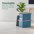 thumbnail image 5 of File Box Plastic File Organizer for Letter/Legal File, Document Box, Durable Storage Bin Tote with Secure Latching Lid, Stackable, BPA-Free, Eco Friendly, Sustainable, Navy/Gray 35 Qt. 4 Pack, 5 of 6