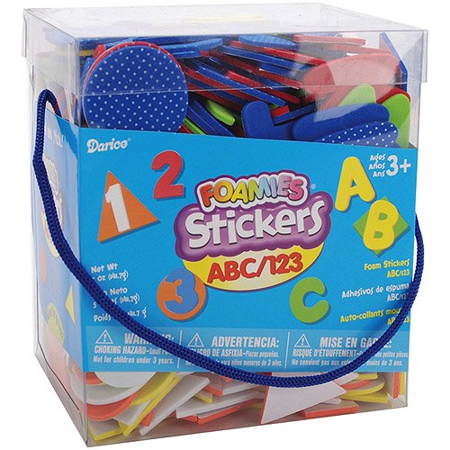Darice Foam Stickers Letters and Numbers Theme Assorted Shapes and