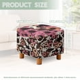 thumbnail image 3 of SCRAWLGOD Sunflower Heart Cow Print Ottoman Slipcover Stretch Square Footstool Slipcover Universal Folding Storage Ottoman Covers for Living Room with Elastic Bottom, 3 of 7