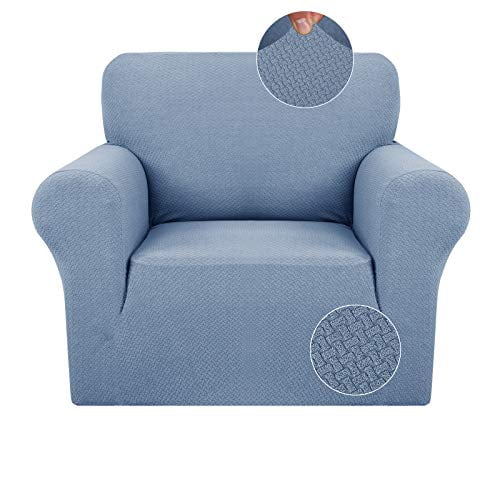 Jiviner Super Stretch 1 Piece Chair Slipcovers Non Slip Armchair Covers For Living Room Washable Newest Jacquard Sofa Furniture Protector For Dogs Pets With Elastic Bands Chair Light Blue Walmart Com