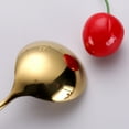 thumbnail image 4 of 3pcs Golden 304 Stainless Steel Spoon Fashion Dessert Serving Spoon Tableware Round Spoon for Home Restaurant, 4 of 9