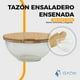 thumbnail image 5 of Ensaladera de vidrio Grande Gaon tazón Recipiente para Ensalada y Alimentos con tapa de madera, 5 of 10
