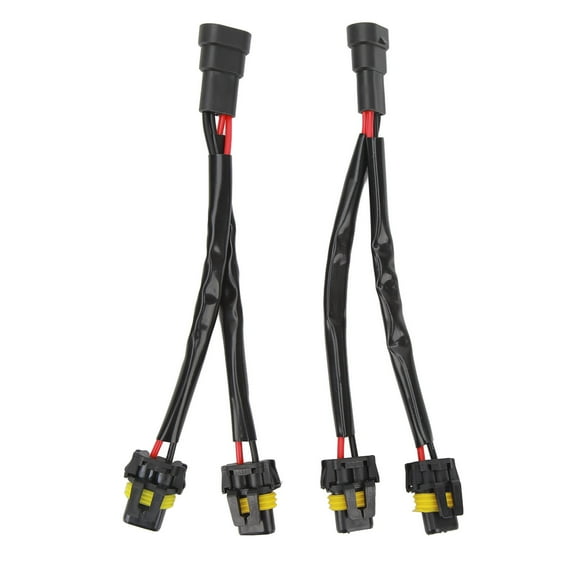 2 Pcs 9005 9006 Male to Female Headlight Way Splitter Wires Headlamp Adapter Harness for Truck Pickup LED Wire Cable Plug