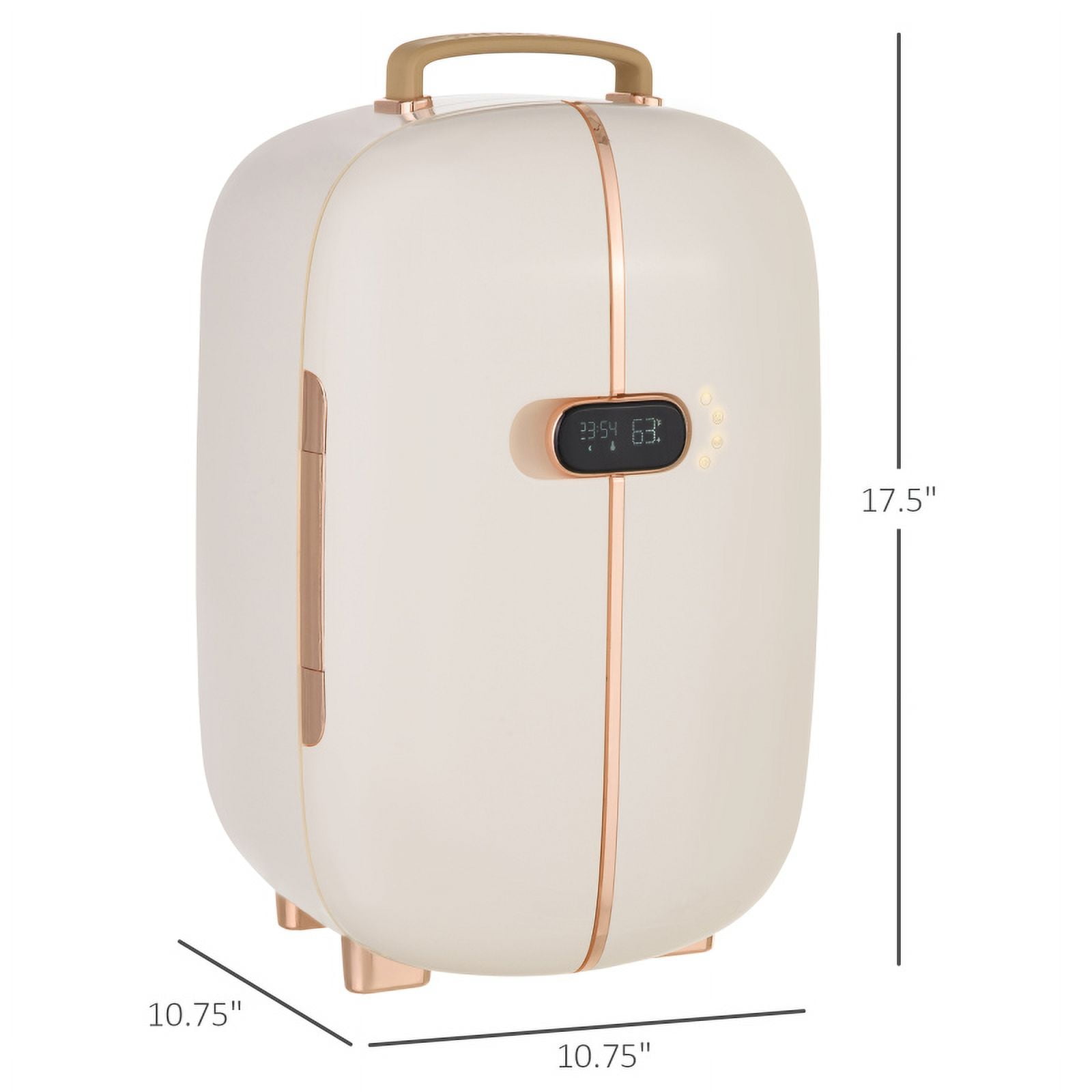 Portable Skincare Fridge with LED Display, 12L Mini Fridge for Beauty, Makeup and Cosmetics, Small Refrigerator Cooler for Bedroom, Home Office, Desktop, White On-Site