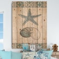thumbnail image 2 of Designart 'Seastar and Blue Sea Shell I' Nautical & Coastal Print on Natural Pine Wood, 2 of 3
