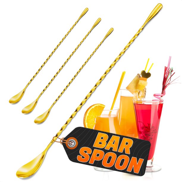 Juego de cucharas de bar The Little Green Change Gold de acero inoxidable