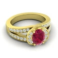 thumbnail image 3 of 2.35 Ct Natural Diamond Red Ruby Gemstone Beautiful Engagement Ring for Fiancee Solid 14K Yellow Gold Size 6.5 by Diamond-Capitals, 3 of 8