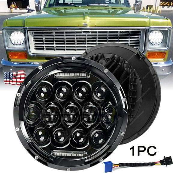 Pair DOT 7" Round Led Headlight Hi/Lo Lamp for Chevy Truck C10 C20 C30 K10 LUV