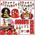thumbnail image 2 of Decoración para fiesta de cumpleaños de Mickey Mouse de Disney, lindo Mickey, vaso de papel, servilleta, plato, pancarta, globos, suministros para baby shower para niños, 2 of 5