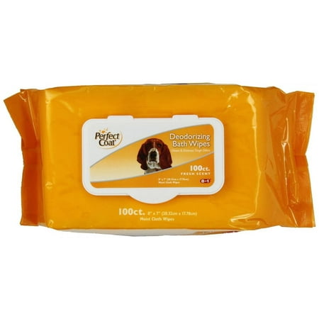 - Perfect Coat Deodorizing Bath Wipes for Dogs 100 Pack - Pack of 6