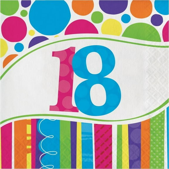 18 Bright and Bold Luncheon Napkins (18ct)