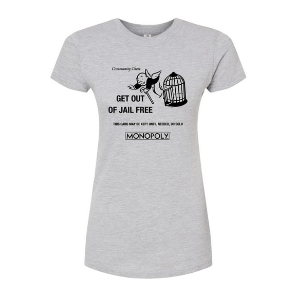 Monopoly - Get Out Of Jail Free - Juniors Fitted Graphic T-Shirt