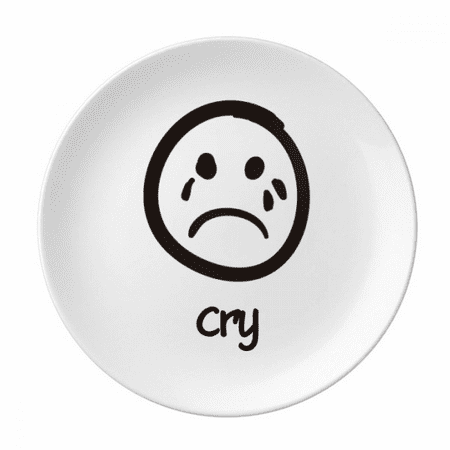 

Cry Black Cute Chat Happy Pattern Plate Decorative Porcelain Salver Tableware Dinner Dish