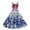 Light Blue, variant on 4th of July Dress Women American Flag 250th Patriotic High Waist Sleeveless Midi Dress with Metallic Silver Accents and Spaghetti Straps Sky Blue M
