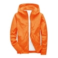 thumbnail image 1 of Red Polyester Leisure Solid Solid Color Hooded Neck Weekend Men's Casual Jackets, Men's Autumn And Winter Solid Color Plus Long Sleeve Hooded Casual Jacket, 1 of 3
