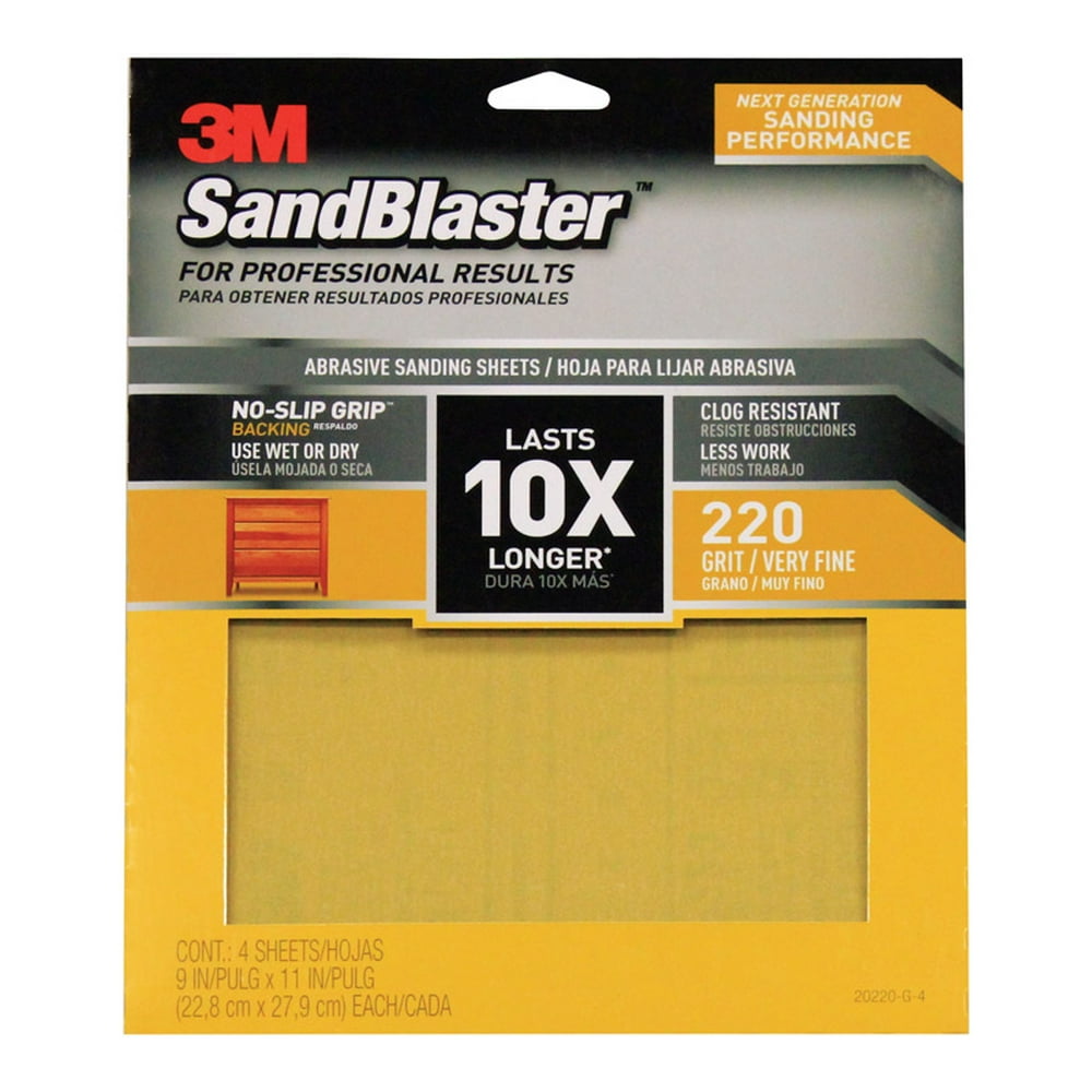 SANDPAPER 9X11 220G 4PK
