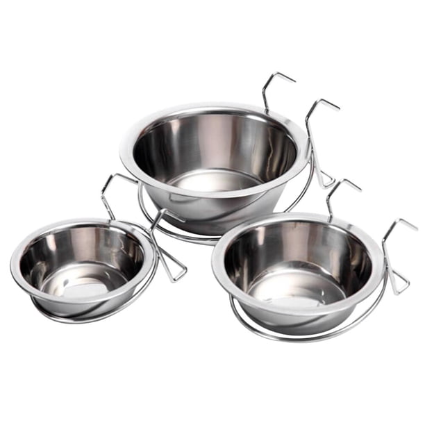 3 cuencos colgantes de acero inoxidable para mascotas, para perros, gatos y conejos.