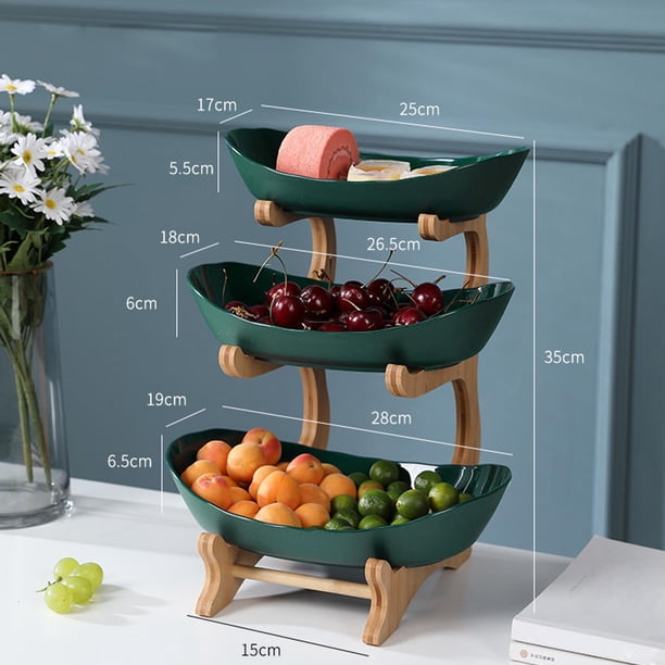 Cuenco ovalado de escalonado con soporte de , exhibición para dulces, y más, fácil almacenamiento - 3 niveles, 3 niveles verde Macarena bandeja escalonada