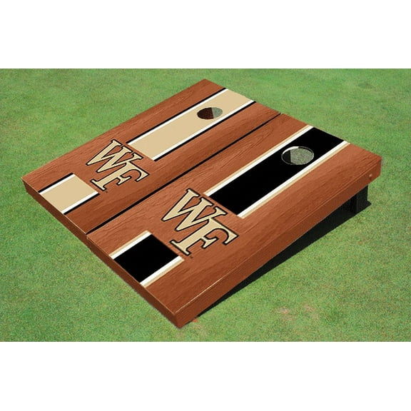 Wake Forest University Rosewood Alternating Long Stripe Cornhole Boards