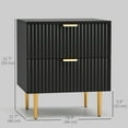 thumbnail image 3 of HOMCOM Nightstand, Bedside Table, Side End Table with 2 Drawers, Black, 3 of 10